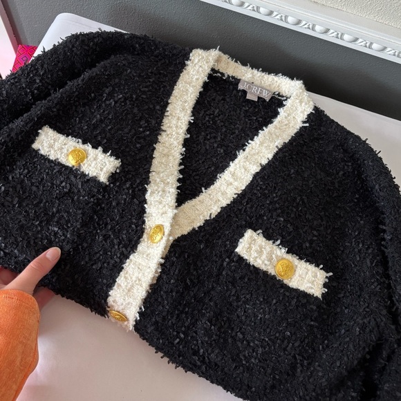 NWOT J. Crew Longer Sweater Lady Jacket in Textured Contrast Yarn Size XS - Picture 5 of 10